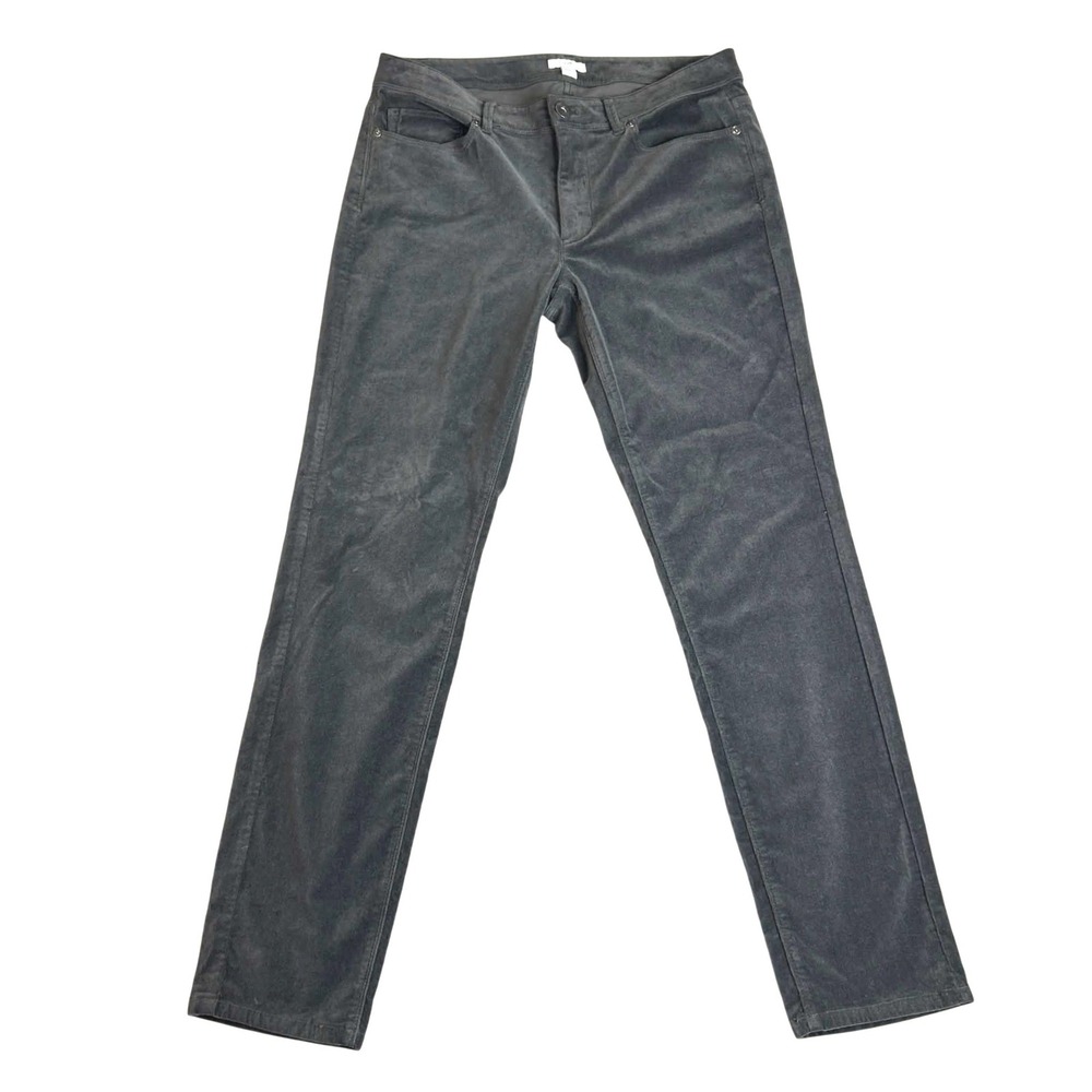 J. Jill Women Graphite Gray Velvet Straight Leg Five Pocket Pants Size 6